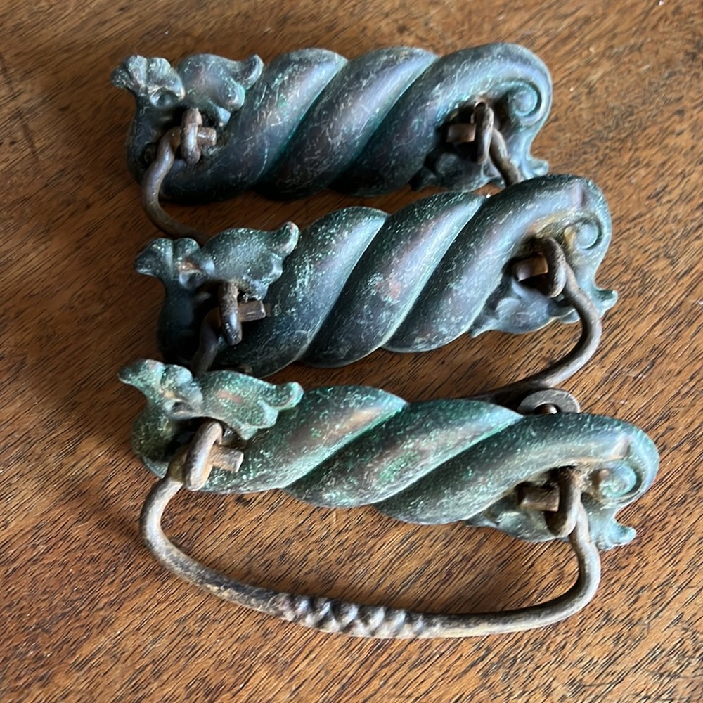 Set of 3 Antique Drawer Pulls